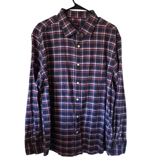 Untuckit Mens Plaid Flannel Long Sleeve Button Front Shirt Size XXL - Picture 1 of 3